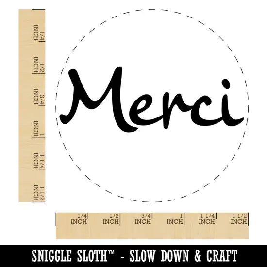 Merci Thank You French Self-Inking Rubber Stamp for Stamping Crafting Planners Blue {1}