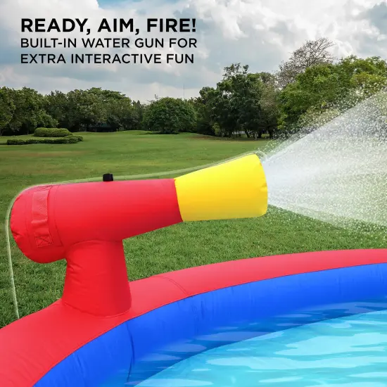 Sunny & Fun Inflatable Kids Backyard Water Slide Park with Splash Pool {5}