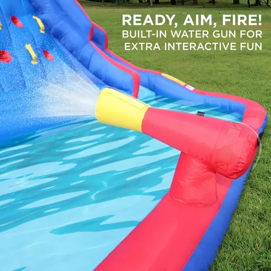 Sunny & Fun Inflatable Kids Backyard Double Water Slide Park Blue {5}