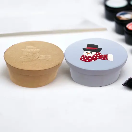 36 Units of Oval Box with Snowman Embossed Lid {4}