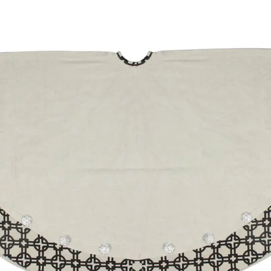 Allstate 54" Black and White Rhinestone Christmas Tree Skirt {4}