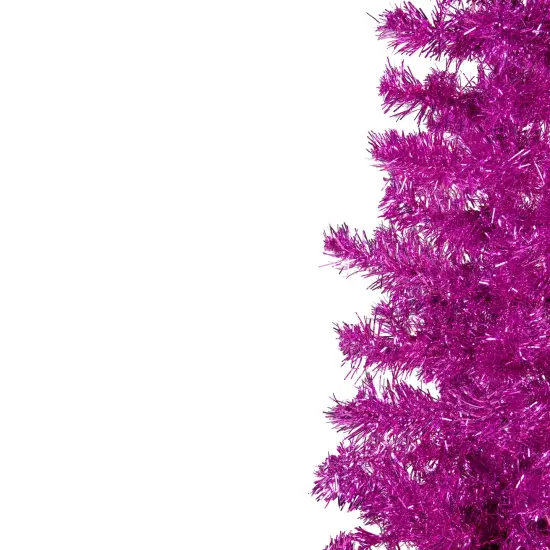 Northlight 4' Pink Artificial Tinsel Christmas Tree, Unlit {5}