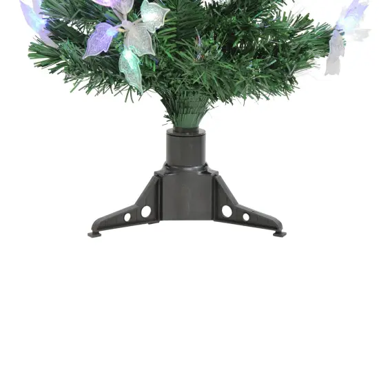DAK 3' Pre-Lit Medium Fiber Optic Floral Artificial Christmas Tree - Multi-Color Lights {5}