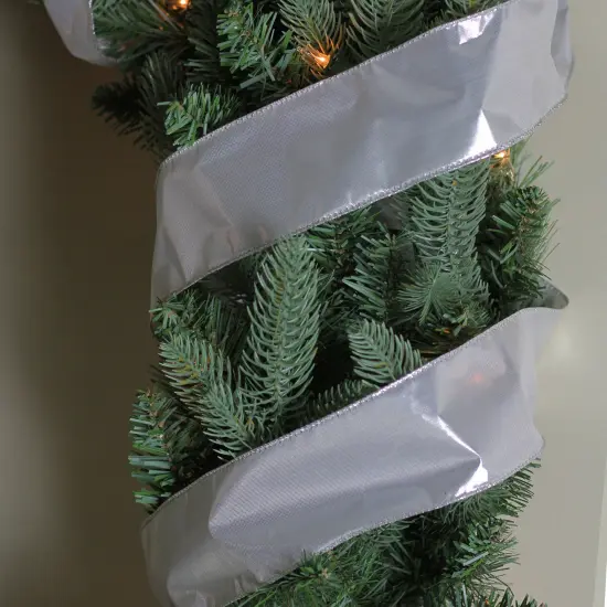 Northlight Pack of 12 Silver Solid Christmas Wired Craft Ribbon 2.5" x 120 Yards {4}