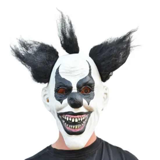 Kitcheniva Scary Halloween Clown Mask With Hair Black & White {1}