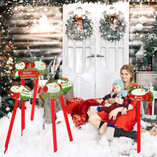 Big Mo's Toys Yard Stakes - Holiday Outdoor Snowman Decorations Lawn Signs For Christmas - 8 Pieces {1}