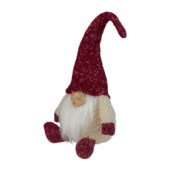 Northlight Chubby Smiling Gnome Plush Christmas Figure - 17" - Ivory and Red {6}