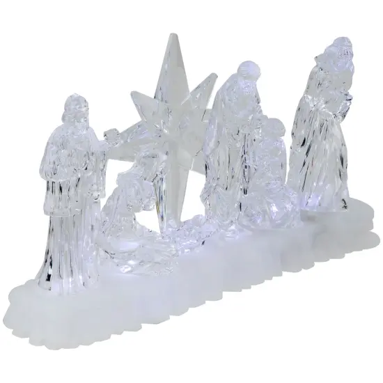 Northlight LED Lighted Nativity Scene Acrylic Christmas Decoration - 12.25" Clear {5}