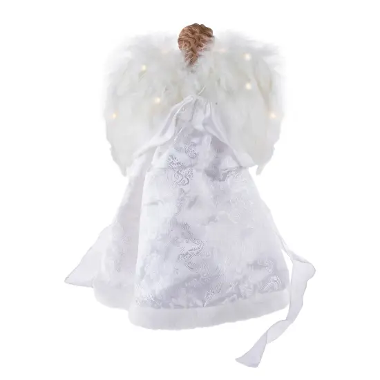Northlight 14" White and Red Angel with Lighted Wings Christmas Tree Topper {6}