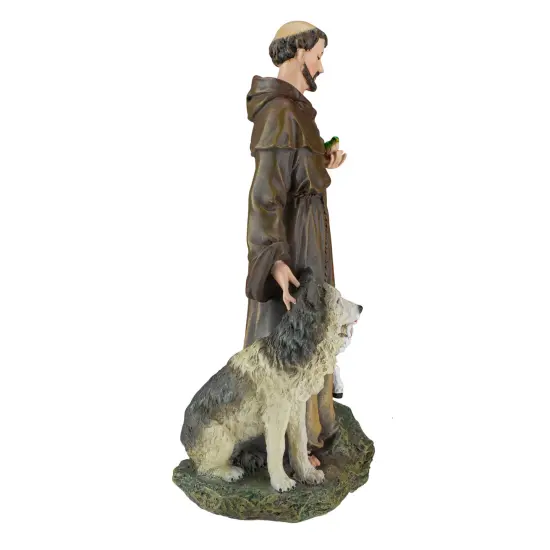 Roman Joseph's Studio St. Francis with Wolf and Lamb Figurine - 9.75" Brown {5}