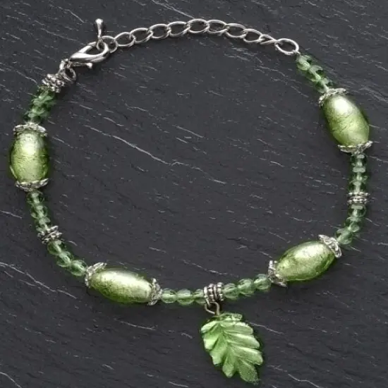 Roman Moments In Life "Health" Green Beaded Bracelet {4}