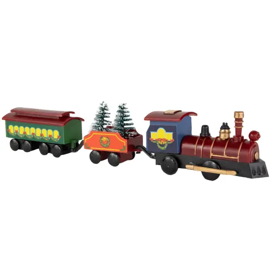 Northlight Animated Christmas Train Set Carrying Frosted Pine Trees - 9-Piece Red {5}