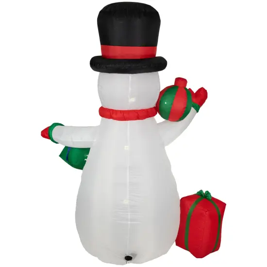Northlight LED Lighted Inflatable Snowman with Gifts Outdoor Christmas Decoration - 8' White {5}