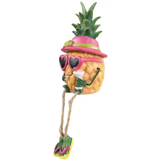 Northlight 6.25" Tropical Girl Pineapple with Cocktail Outdoor Garden Statue Brown {7}