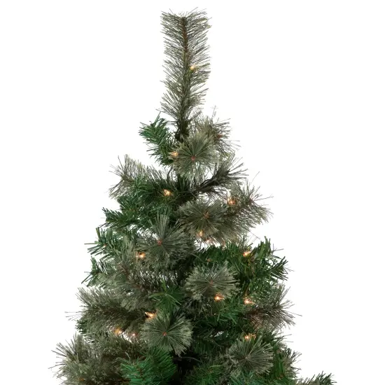 Northlight Pre-Lit Oregon Cashmere Pine Artificial Christmas Tree - 6.5' - Clear Lights Green {6}