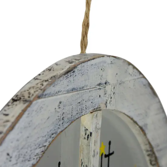 Northlight White Rustic "Let It Snow" Snowman Glass Window Scene Christmas Wall Decor {4}