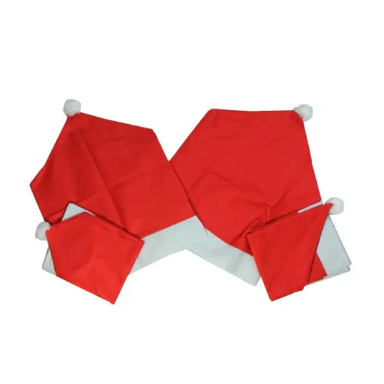 Northlight Set of 4 Red Santa Hat Christmas Chair Covers with Cuff and Pom-Pom 23.5" {3}