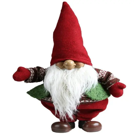 Northlight Gnome with Pointy Hat and Sweater Vest Christmas Figure - 22" - Red and Green {4}