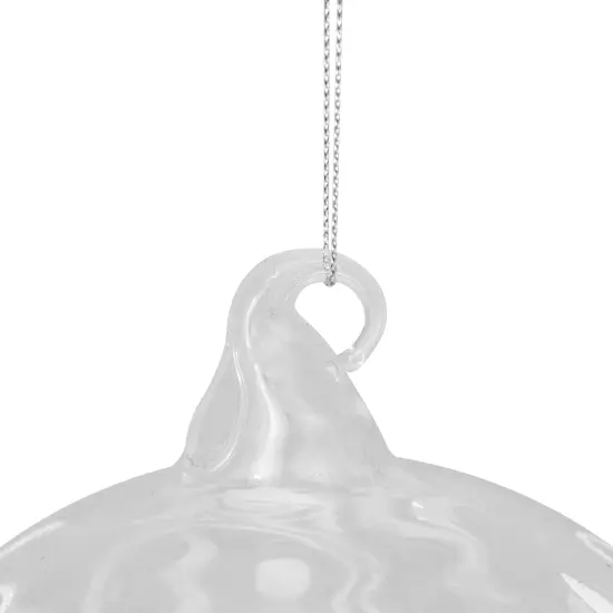 Northlight Swirled "Merry Christmas" Glass Ball Ornament 4.5" (114mm) - Clear and White {7}