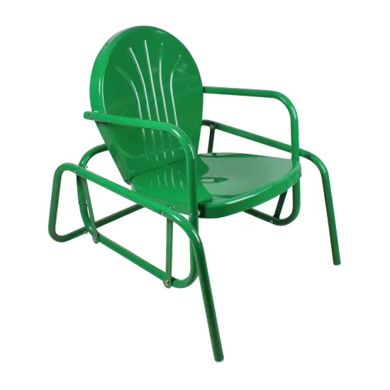 Northlight Outdoor Retro Metal Tulip Glider Patio Chair, Green {4}