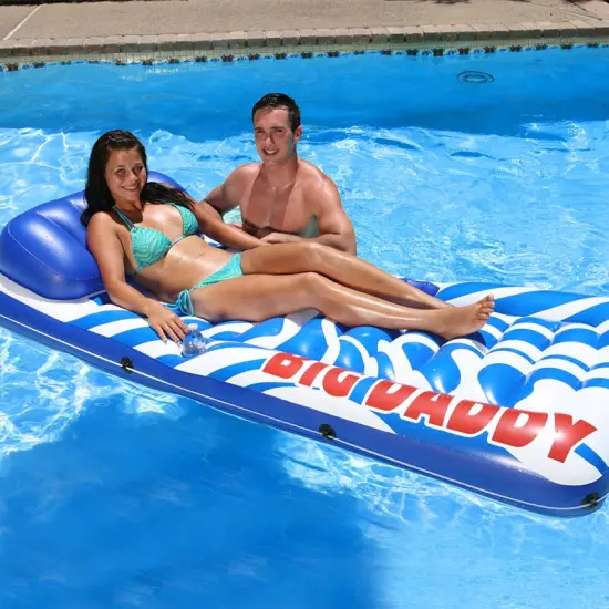 Swim Central Inflatable Blue and White Swimming Pool Lounge, 82-Inch {5}
