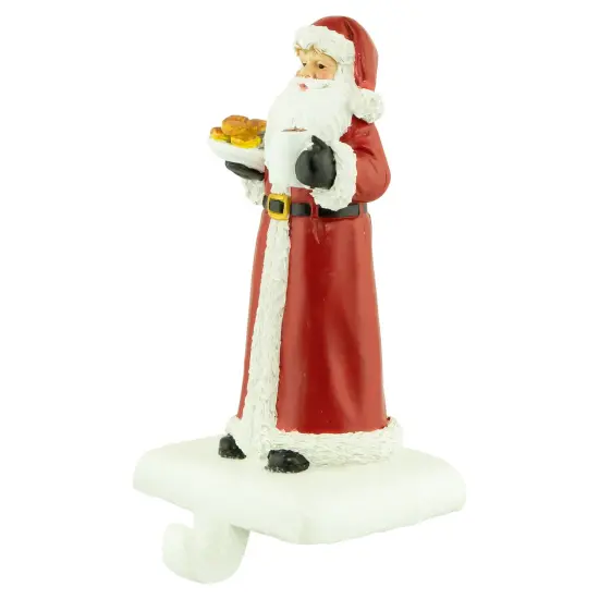 Northlight 7" Santa with Cookies and Hot Cocoa Christmas Stocking Holder Red {4}