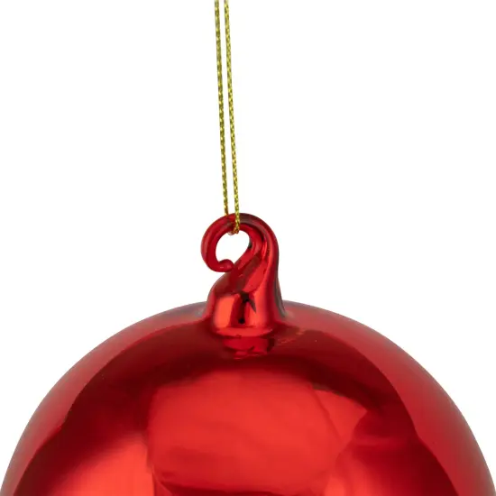 Northlight Shiny and Matte Christmas Glass Ball Ornament - 3.5" - Red and White {4}