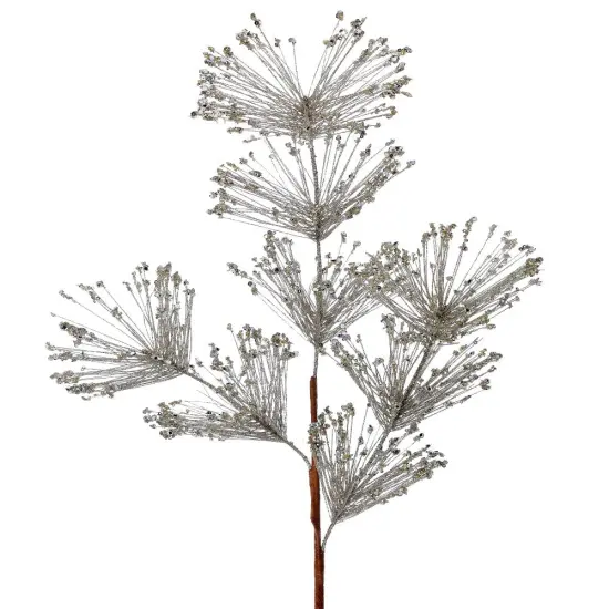 30" Champagne Sequin Tip Glitter Pine Spray &ndash; Sparkling Christmas Floral Pick {1}