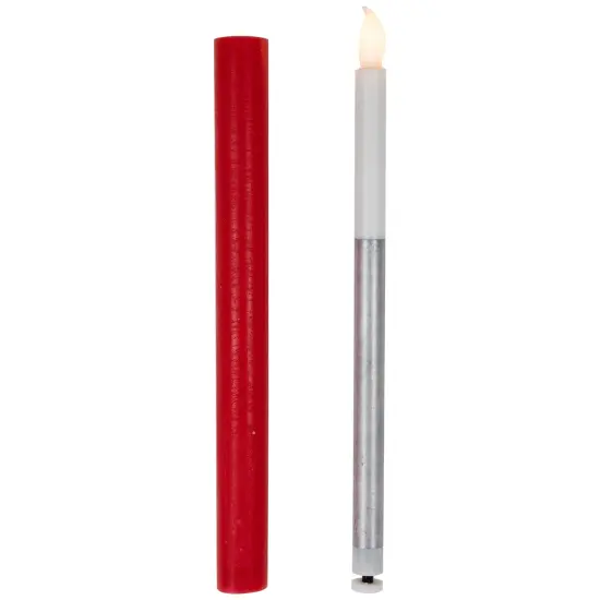 Northlight LED Flickering Flameless Taper Christmas Candles - 9.75" - Red - Set of 4 {6}