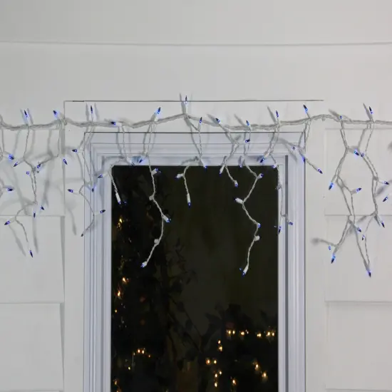 Northlight Mini Icicle Christmas Lights - Blue - 2.5' White Wire - 50ct {4}