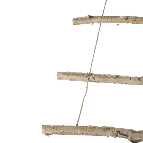 Northlight Natural Frosted Tree with Star Topper Wooden Christmas Hanging Decoration - 51" Brown {4}