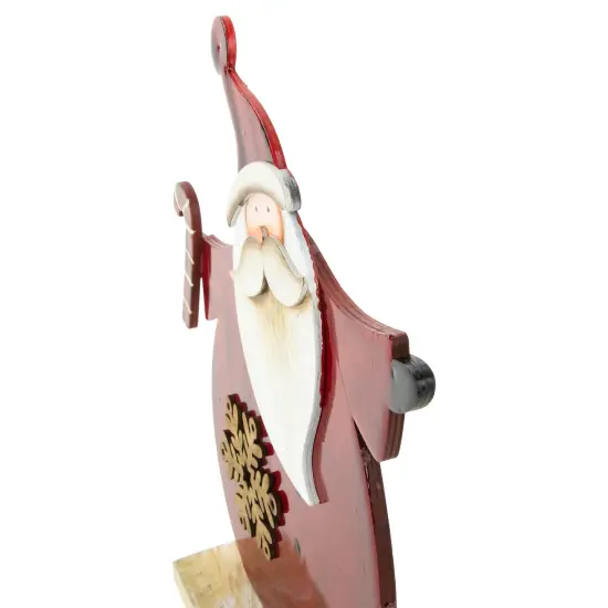 Northlight Santa with Candy Cane and Snowflake Wooden Christmas Decoration - 12" Red {5}