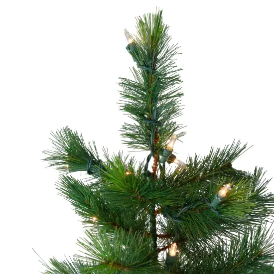 Northlight Pre-Lit Slim Alpine Artificial Christmas Tree - 6.5' - Clear Lights Green {6}