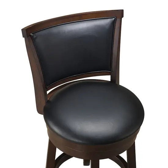 Contemporary Home Living Set of 2 Black and Brown Solid Swivel Counter Stools 39" {4}