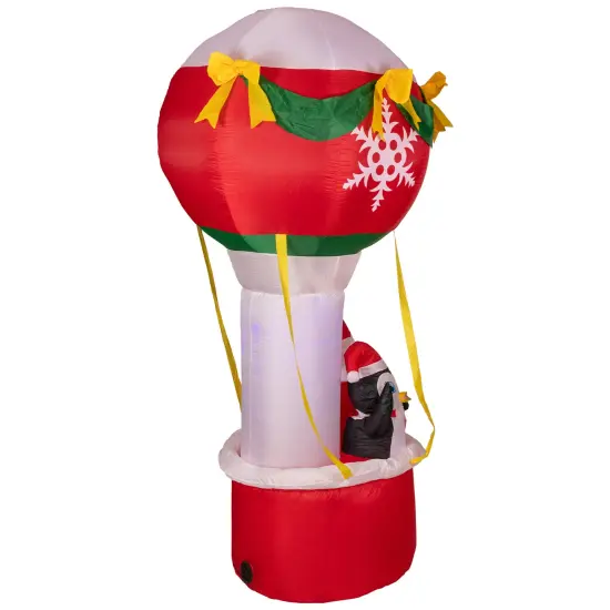 Northlight Lighted Inflatable Feliz Navidad Hot Air Balloon Outdoor Christmas Decoration - 7' Red {5}