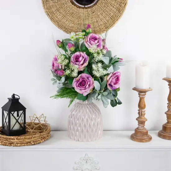 Northlight Real Touch&trade; Purple Artificial Rose Stems, Set of 6 - 26" {3}