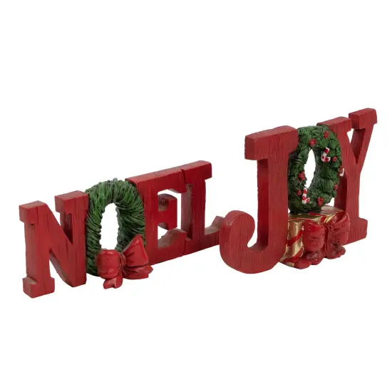 Northlight Wreath and Bow "Noel" and '"Joy" Christmas Signs - Set of 2 Red {4}