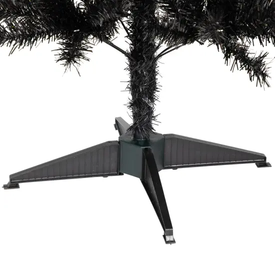 Northlight Holographic Black Slim Artificial Tinsel Halloween Tree - 4' - Black - Unlit {5}