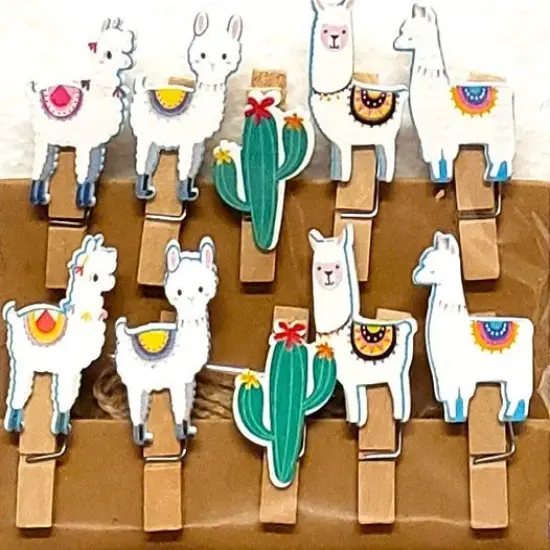 Llama Wood Clothespins Clips {1}