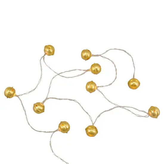Northlight LED Christmas Bells Fairy Lights - 5.5' - Clear Wire - Gold - 10ct {5}