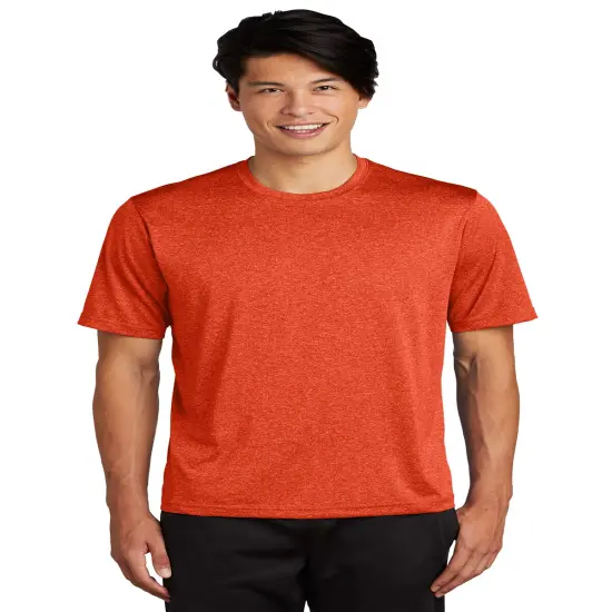 Fitted Men's Short Sleeve Crewneck T-Shirts Deep orange heather {1}