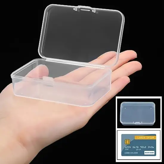 12 Pieces Small Clear Plastic Beads Storage Container and Organizer Transparent Boxes with Hinged Lid for Storage of Small Items, Jewelry, Diamonds, DIY Art Craft Accessory (3.35 x 2.17 x 1 Inch) {5}