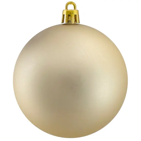 Northlight Matte Shatterproof Christmas Ball Ornaments 3.25" (80mm) - Champagne Gold - 32ct {4}