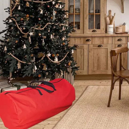 Simple Living 36" Multi-Use Large Holiday Storage Bag - For Garlands, Trees, Lights, Inflatables and More Red {5}
