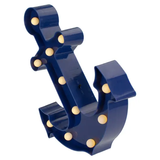 Northlight 12.5" Blue Anchor LED Marquee Wall Sign White {3}