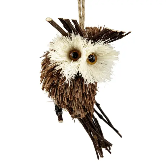 Northlight Set 3 Sisal and Twig Owl Christmas Ornaments, 3.5" Brown {5}