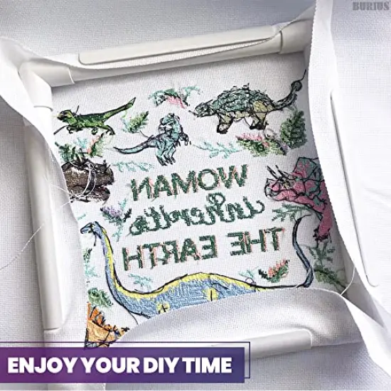 11 Inch Plastic Embroidery Hoop - White Plastic Sewing Hoops Hand Embroidery Hoops Embroidery Snap Frame - Snap Needlework Frame Cross Stitch Frame Square Embroidery Hoop for Cross Stitching, Quilting {6}