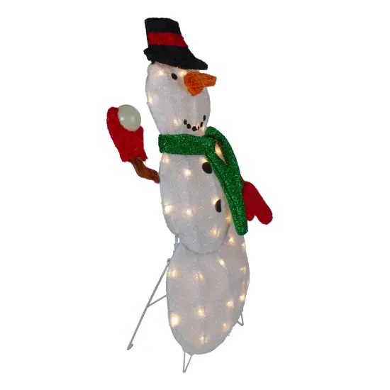 Northlight Snowman with Snowball Christmas Outdoor Decoration - 24" - White Lights {5}