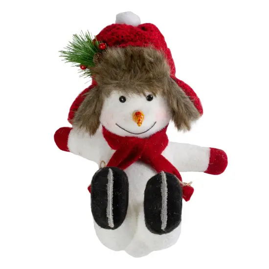 Northlight Fallen Ice Skating Snowman Christmas Figure - 10" White {5}