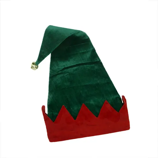 Northlight 22" Green and Red Unisex Adult Christmas Elf Hat Costume Accessory - One Size {1}